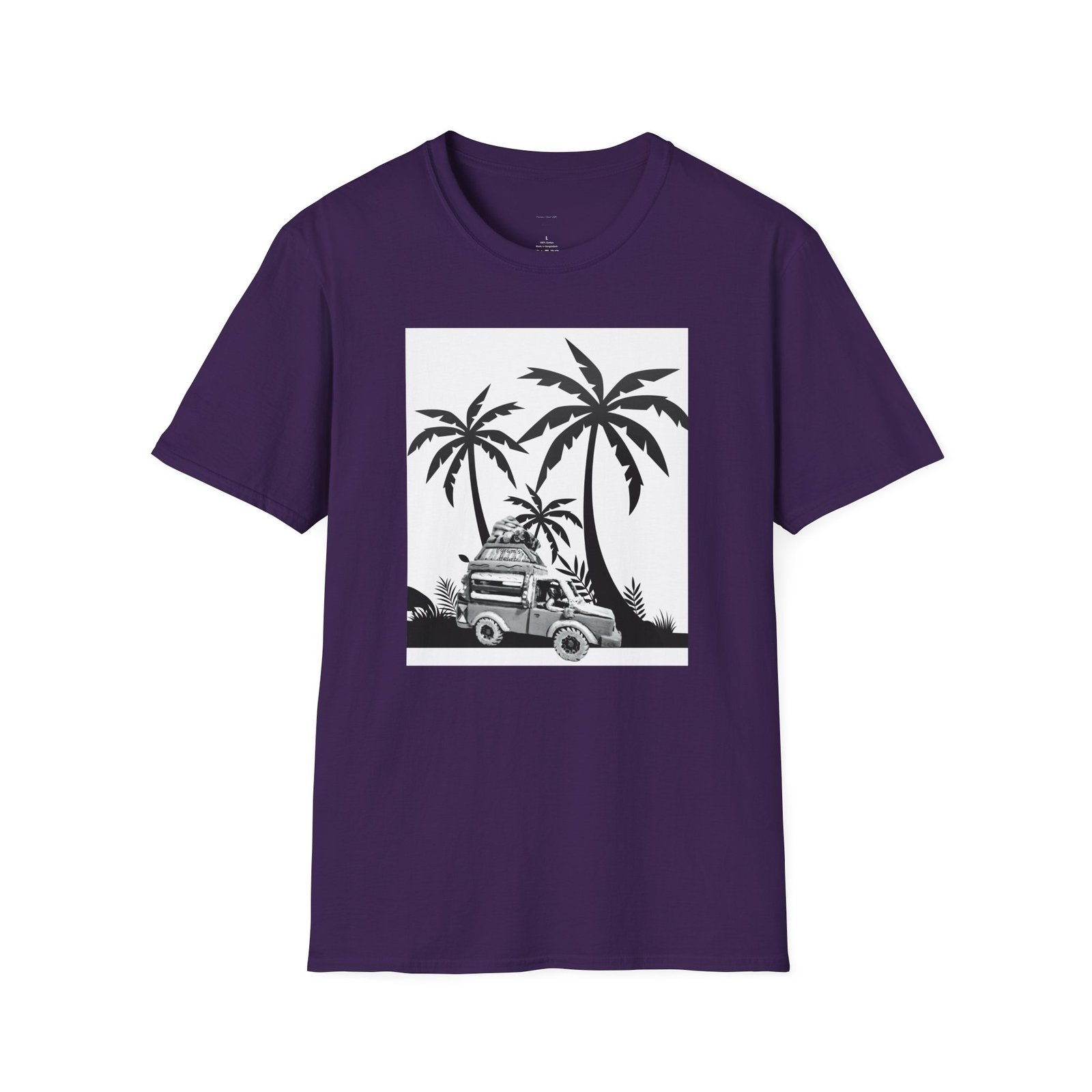Caribbean Bus Island Palm Trees Unisex T-Shirt, Caribbean Art Tee - Image 12