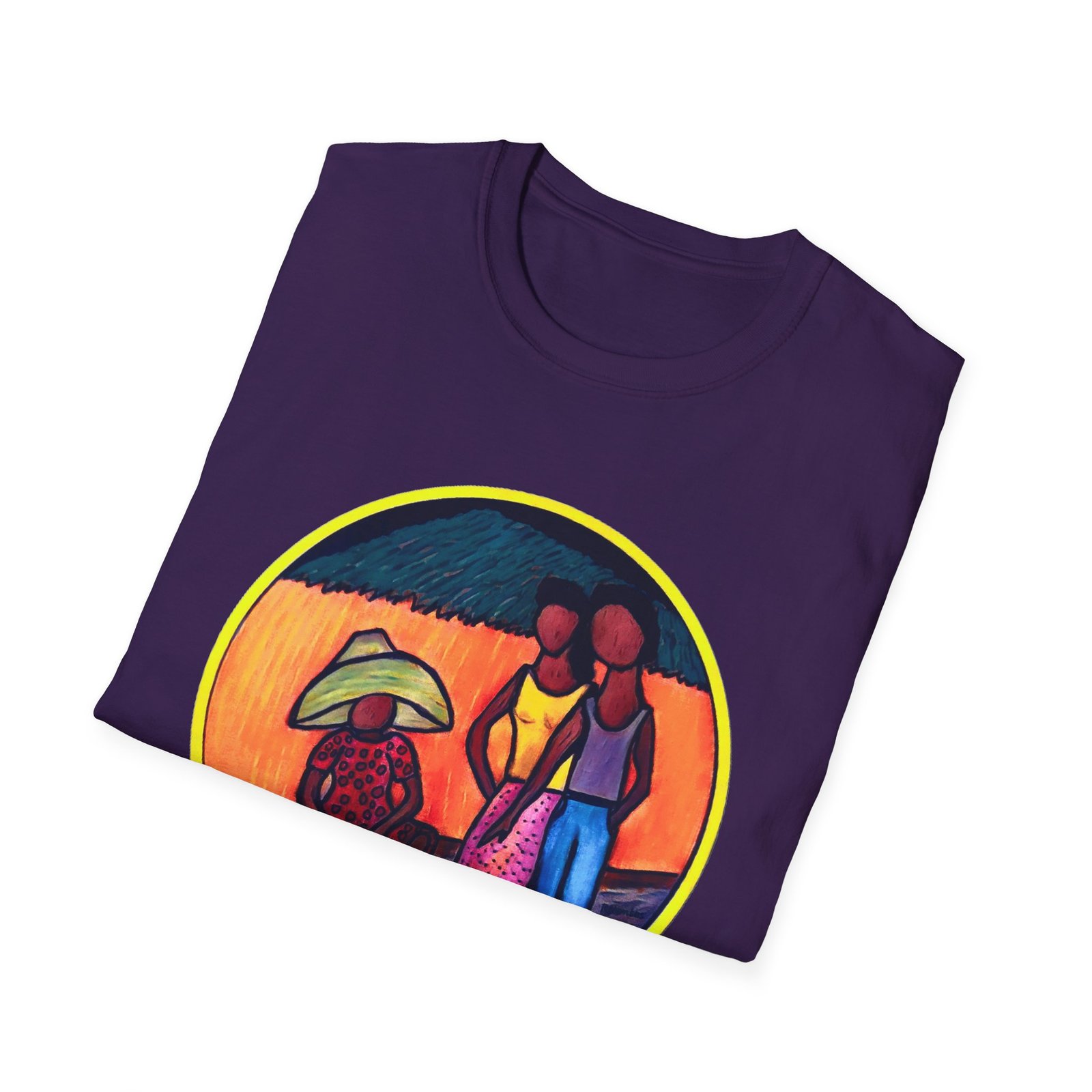 Caribbean Folk Art Unisex T-Shirt, Caribbean Woman Selling Goods - Image 18