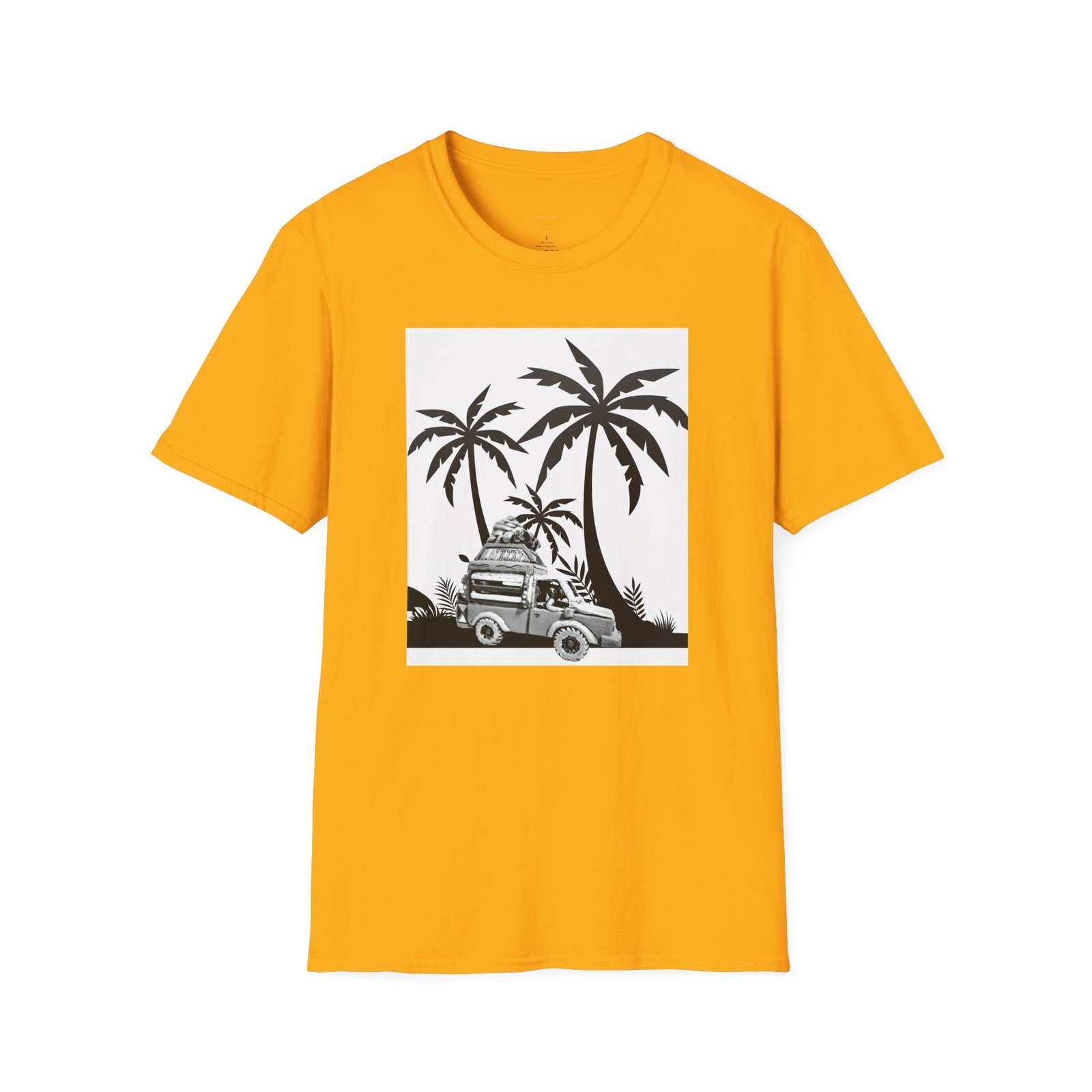 Caribbean Bus Island Palm Trees Unisex T-Shirt, Caribbean Art Tee - Image 10