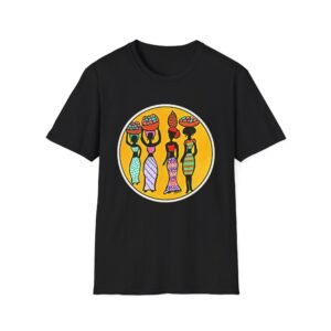 Vibrant Caribbean Folk Art Graphic T-Shirt, Les Demoiselles